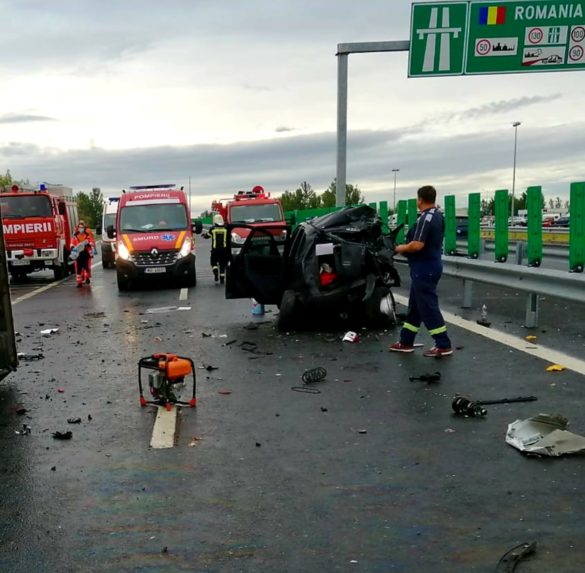 NEWS ALERT/ Accident pe A1, lângă vama Nădlac, între două autoturisme și o autoutilitară: șase victime, între care trei copii